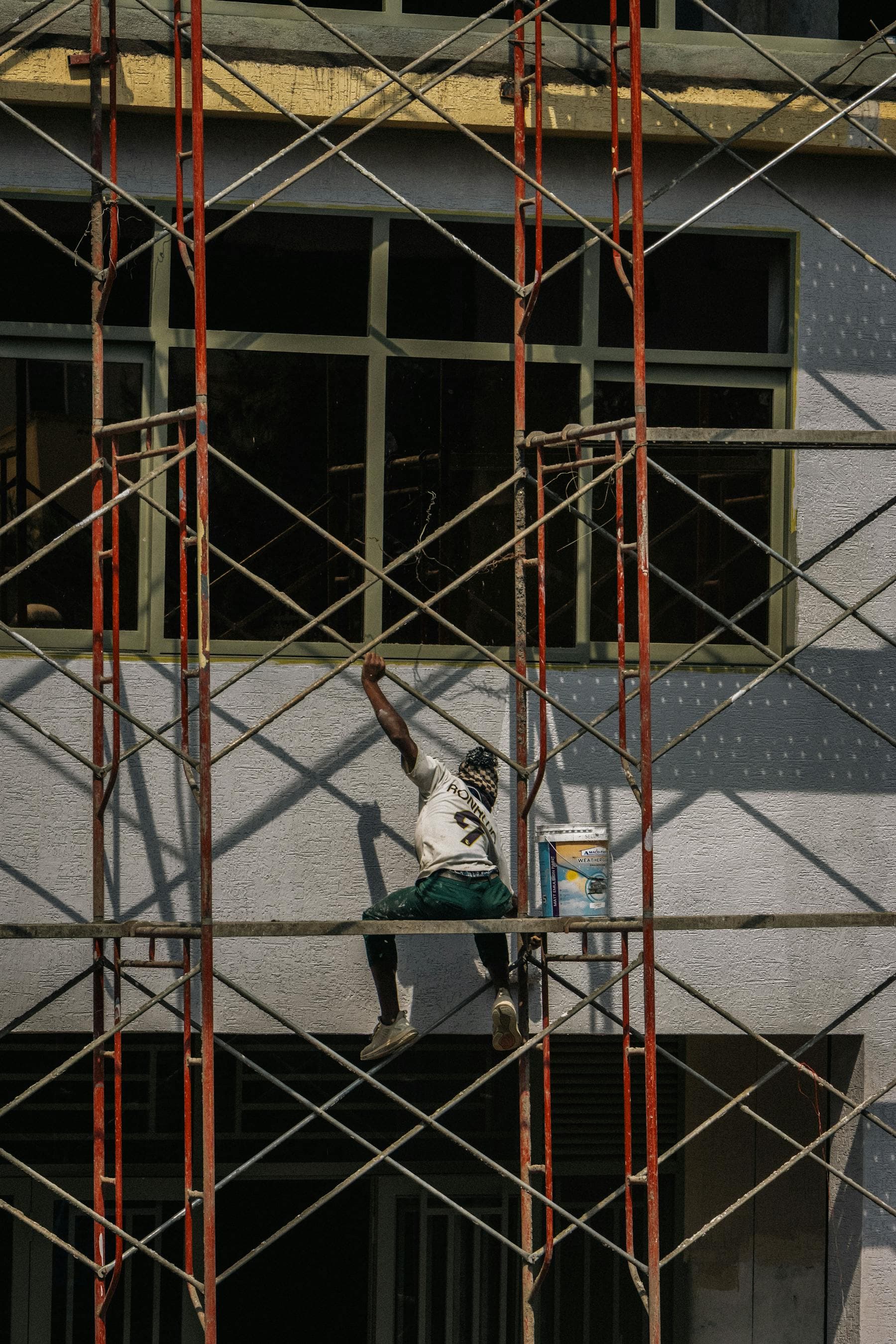 Scaffolding on a construction jobsite